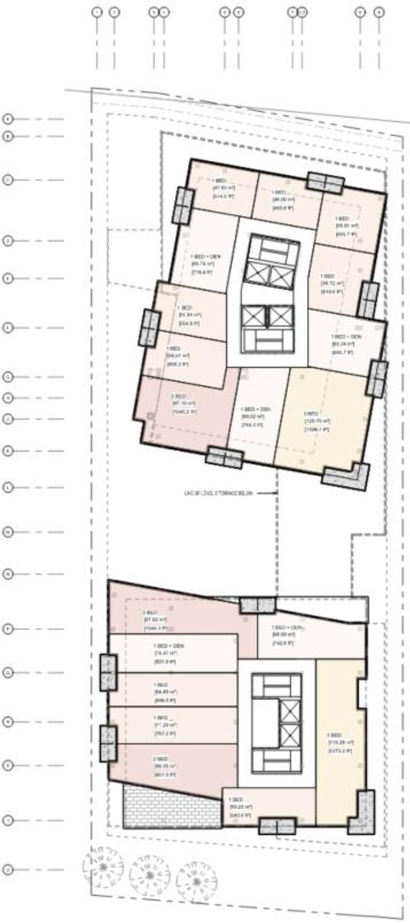 Floor plan for project from page 26 of the file '2025-12-22 - Urban Design Brief - D02-02-25-0100'