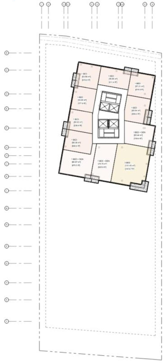 Floor plan for project from page 29 of the file '2025-12-22 - Urban Design Brief - D02-02-25-0100'