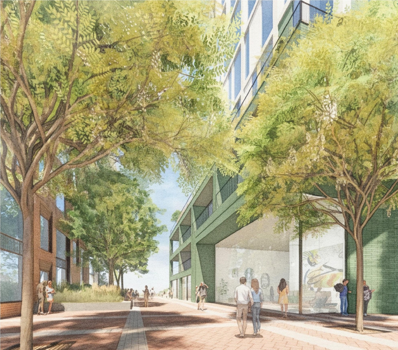 Rendering of building from page 108 of the file '2025-12-22 - Urban Design Brief - D02-02-25-0101'