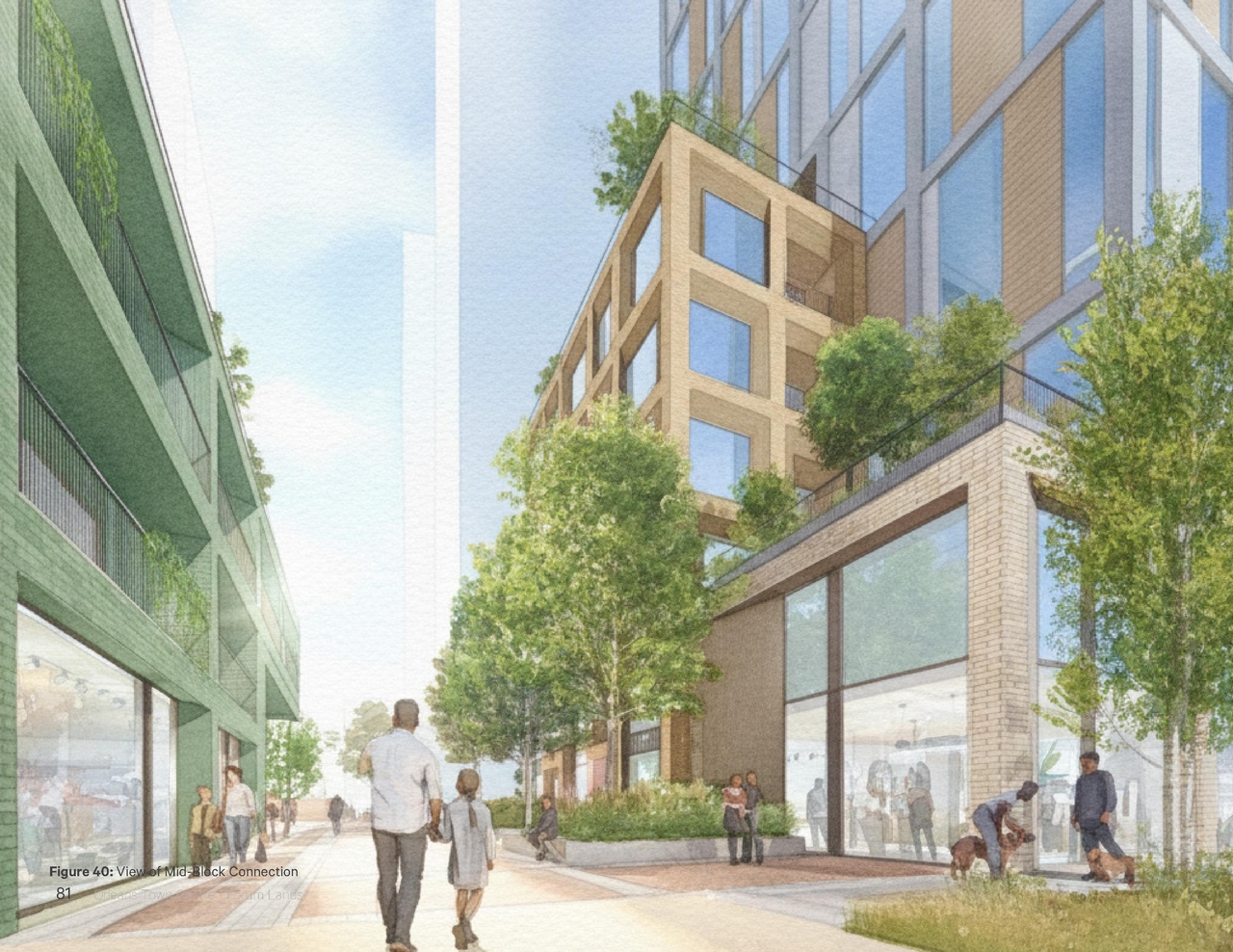 Rendering of building from page 88 of the file '2025-12-22 - Urban Design Brief - D02-02-25-0101'