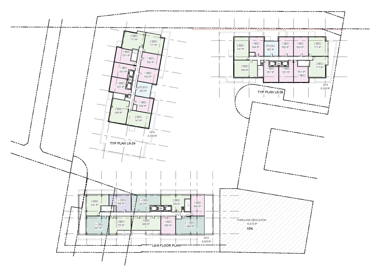 Floor plan for project from page 27 of the file '2026-02-10 - Urban Design Brief - D07-12-26-0013 & D02-02-26-0011'