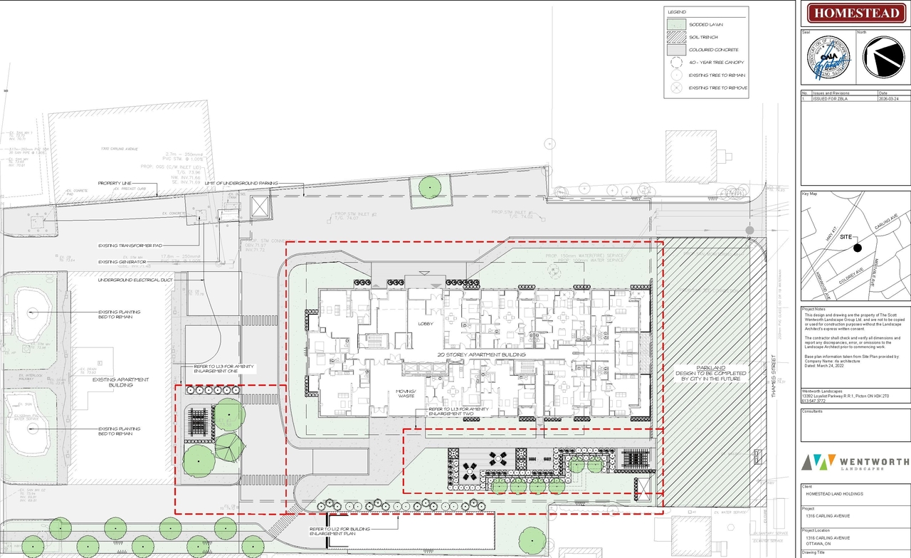 Construction site plan for project from page 27 of the file '2026-04-13 - Urban Design Brief - D02-02-26-0023'