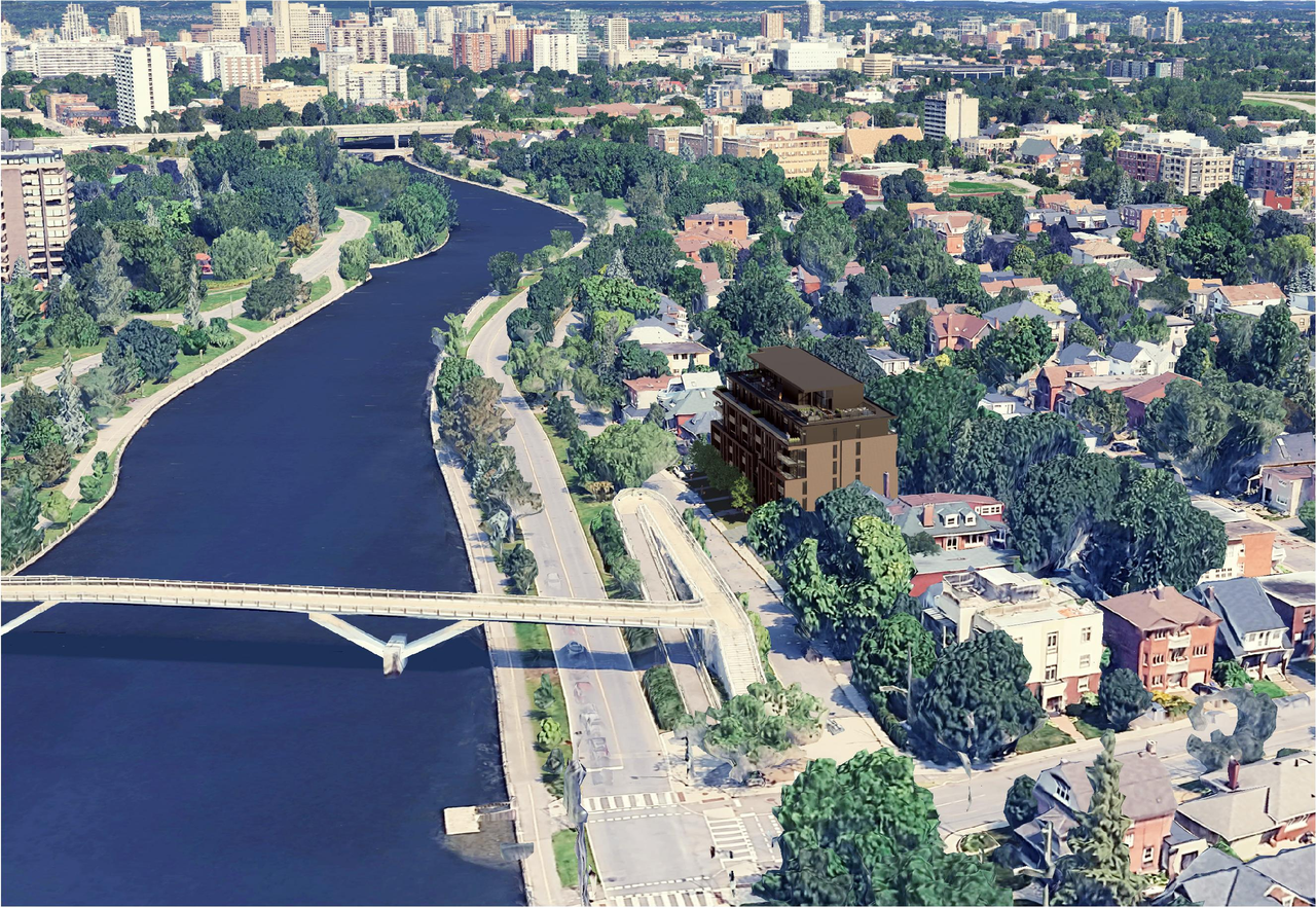 Rendering of building from page 16 of the file '2026-05-08 - Urban Design Review Panel Report - D02-02-26-0037 & D07-12-26-0051'