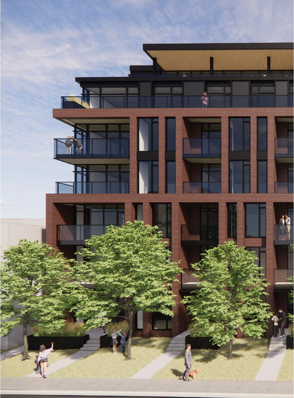 Rendering of building from page 6 of the file '2026-05-08 - Urban Design Review Panel Report - D02-02-26-0037 & D07-12-26-0051'