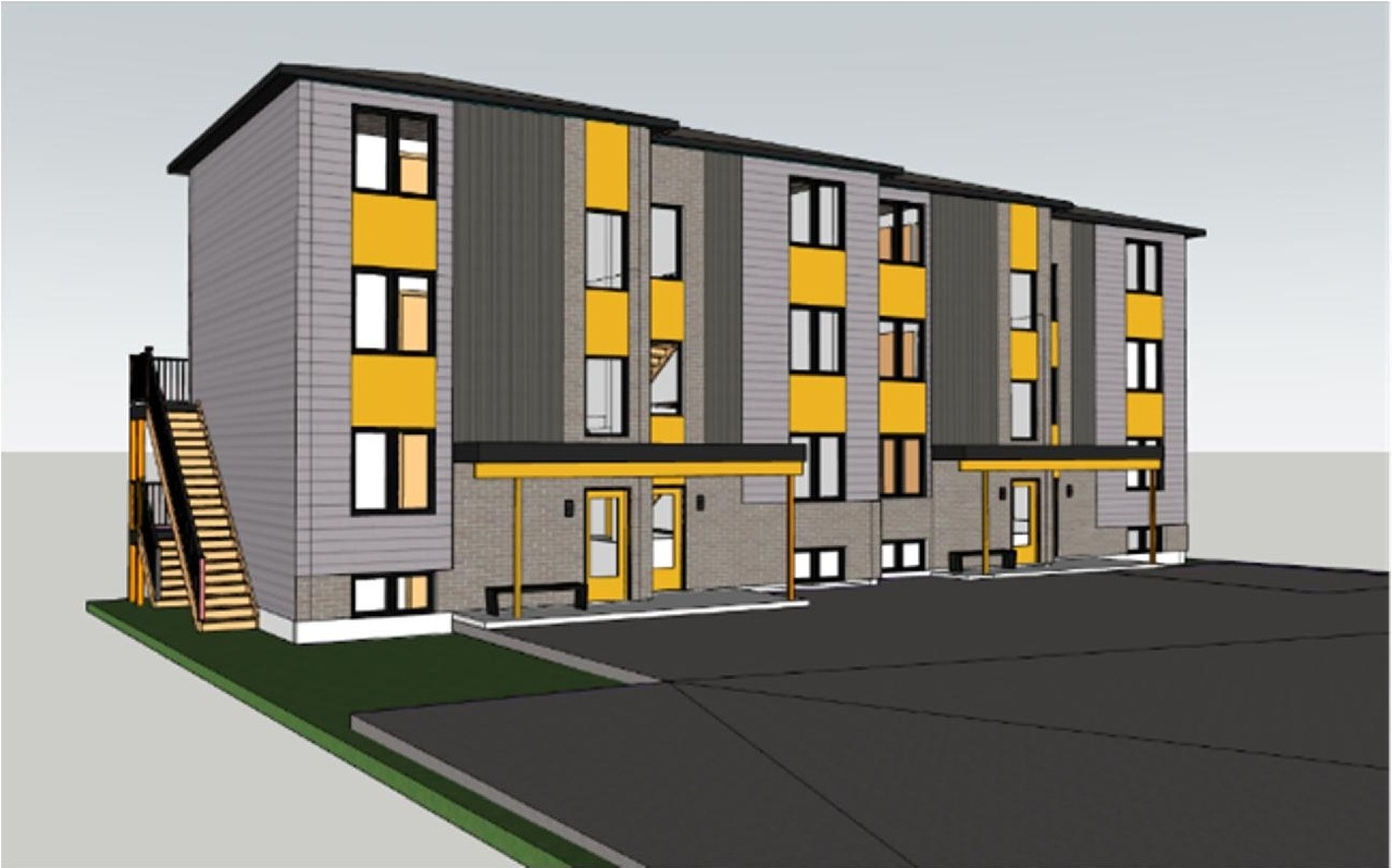 Rendering of building from page 12 of the file '2026-06-16 - Urban Design Brief - D02-02-26-0047 & D07-12-26-0067'