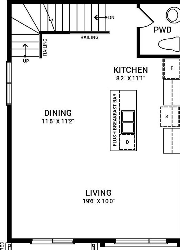 Floor plan for project from page 1 of the file '2022-07-21 - Dawson End Unit Floor Plan - D07-04-22-0009'