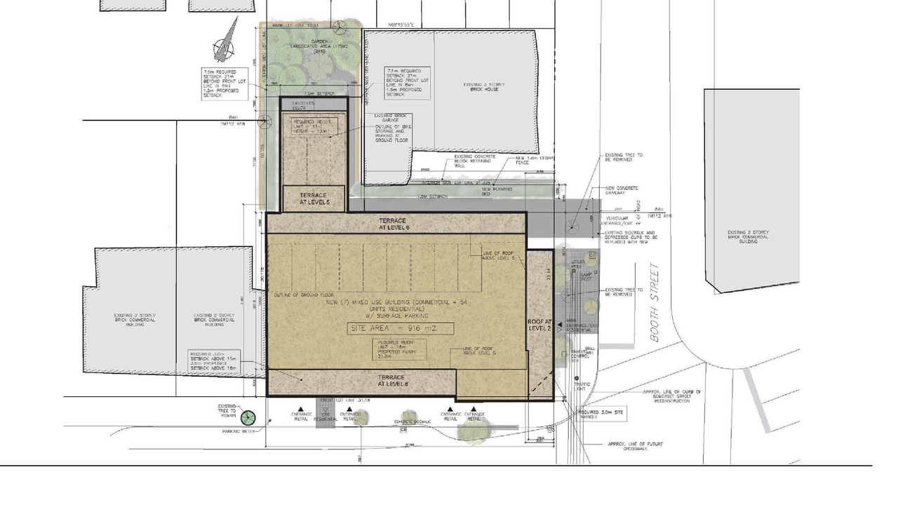 Construction site plan for project from page 10 of the file 'Urban Design Brief D07-12-11-0166'