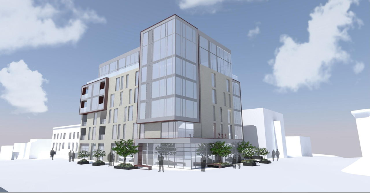 Rendering of building from page 9 of the file 'Urban Design Brief D07-12-11-0166'