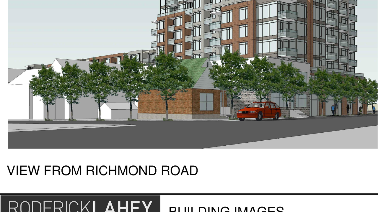 Rendering of building from page 1 of the file 'Revised Streetscape View 1 D07-12-11-0206'