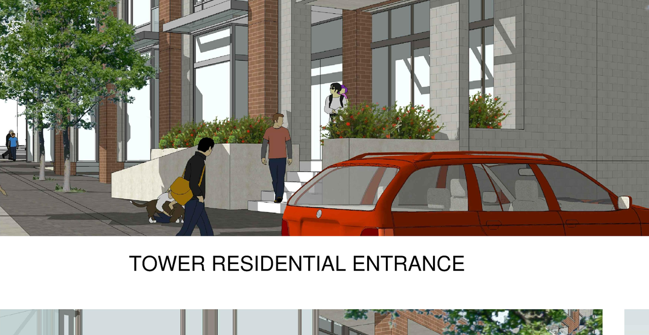 Rendering of building from page 1 of the file 'Revised Streetscape View 3 D07-12-11-0206'