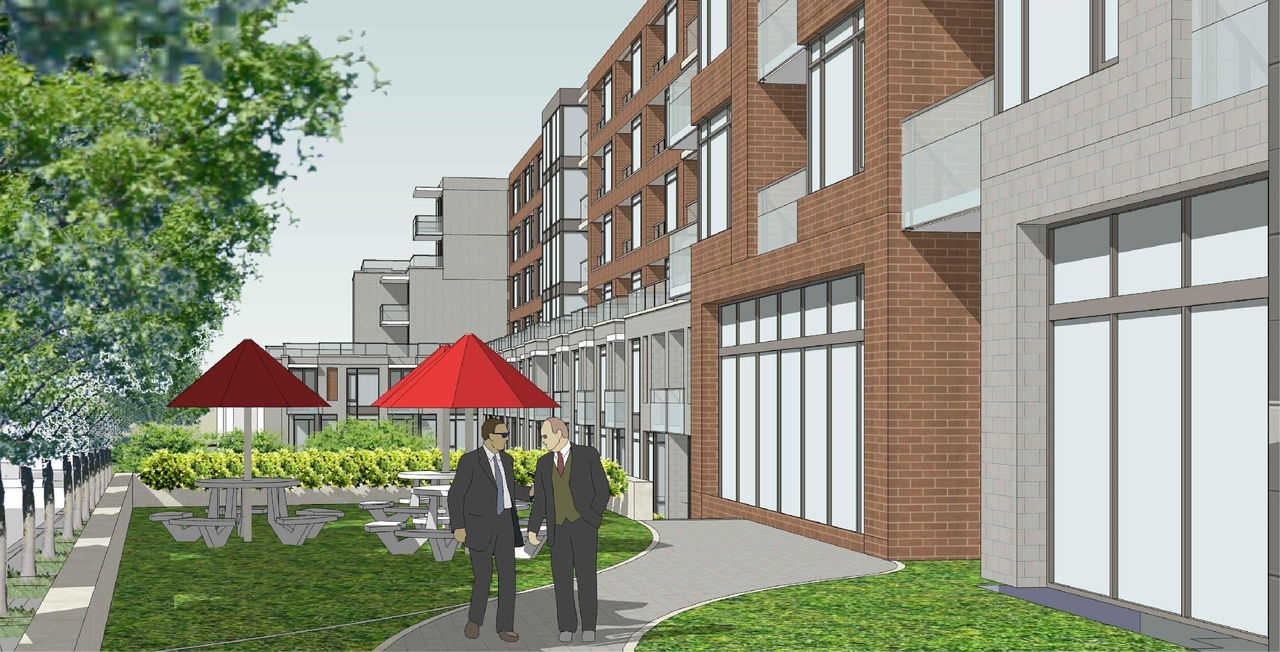 Rendering of building from page 1 of the file 'Revised Streetscape View 2 D07-12-11-0206'