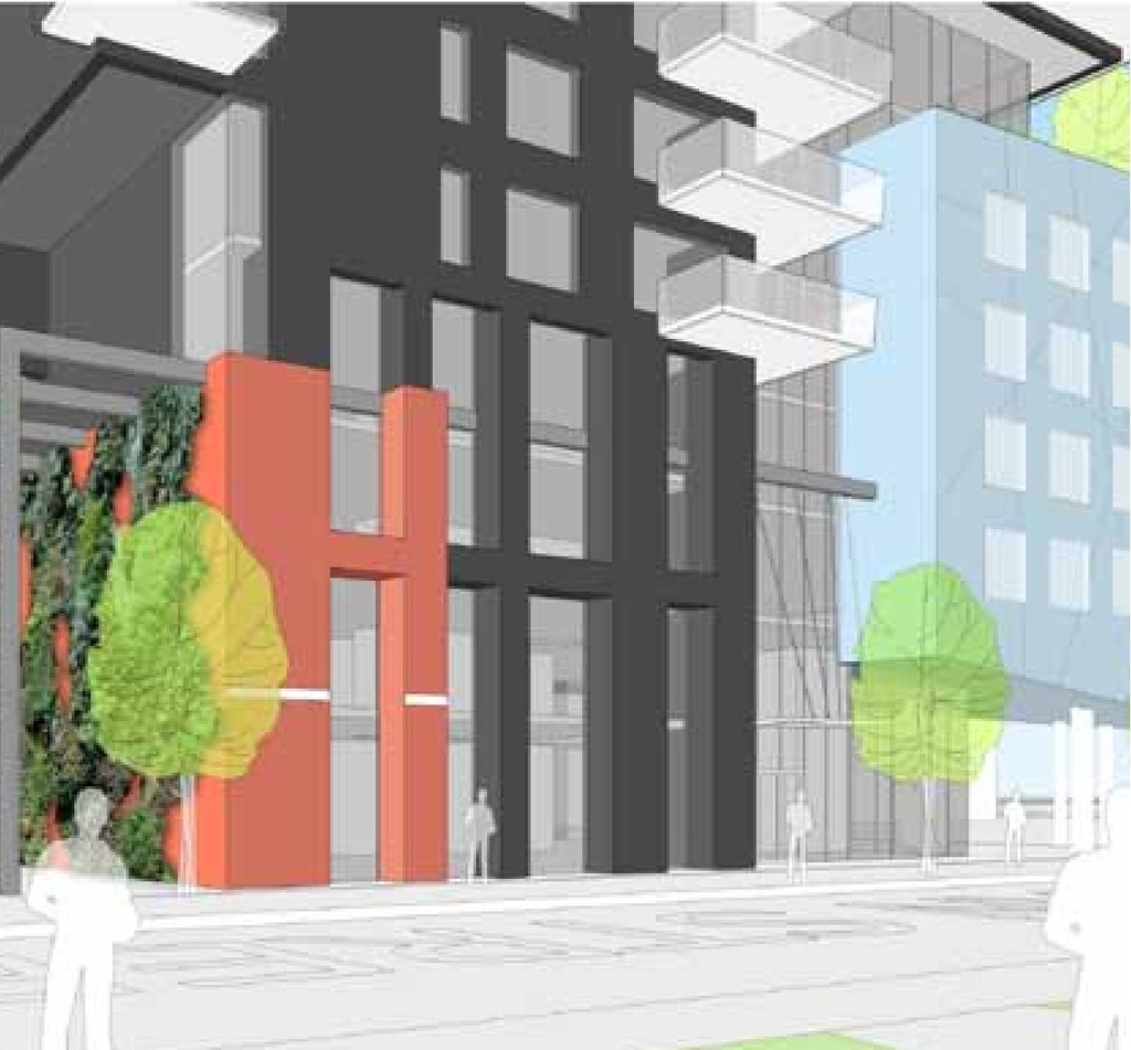 Rendering of building from page 1 of the file 'Urban Design Brief D07-12-11-0227'