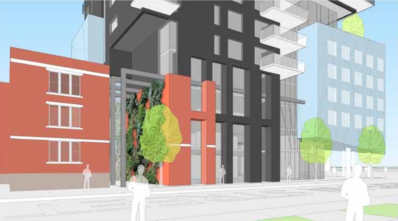 Rendering of building from page 17 of the file 'Urban Design Brief D07-12-11-0227'