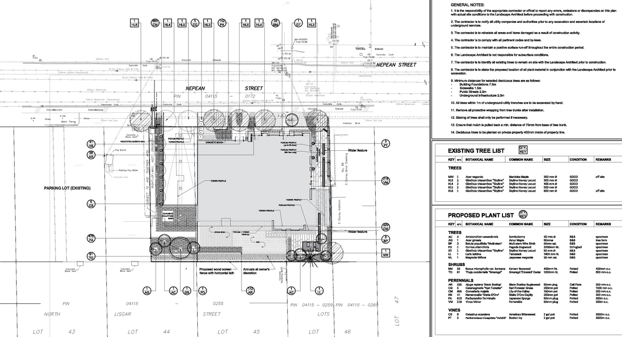Construction site plan for project from page 24 of the file 'Urban Design Brief D07-12-11-0227'