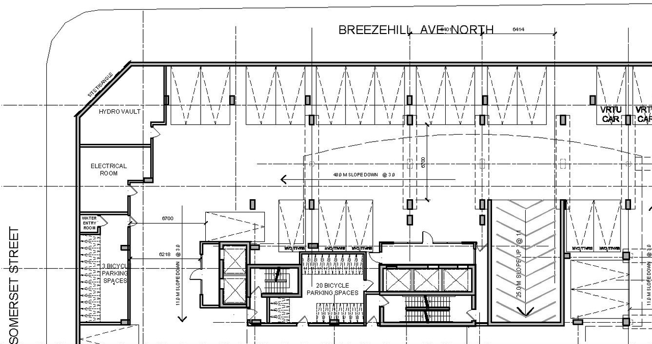 Construction site plan for project from page 24 of the file '1040 and 1050 Somerset Street West Urban Design Brief1'