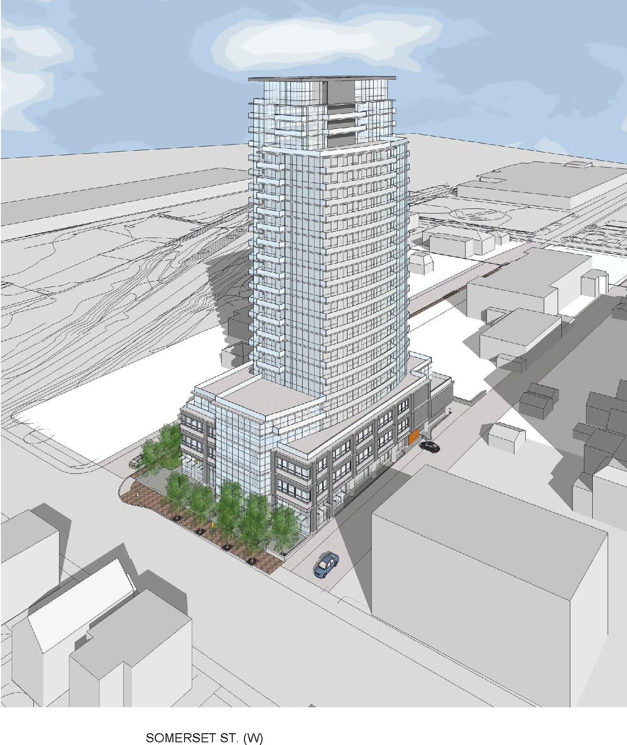 Rendering of building from page 32 of the file '1040 and 1050 Somerset Street West Urban Design Brief1'