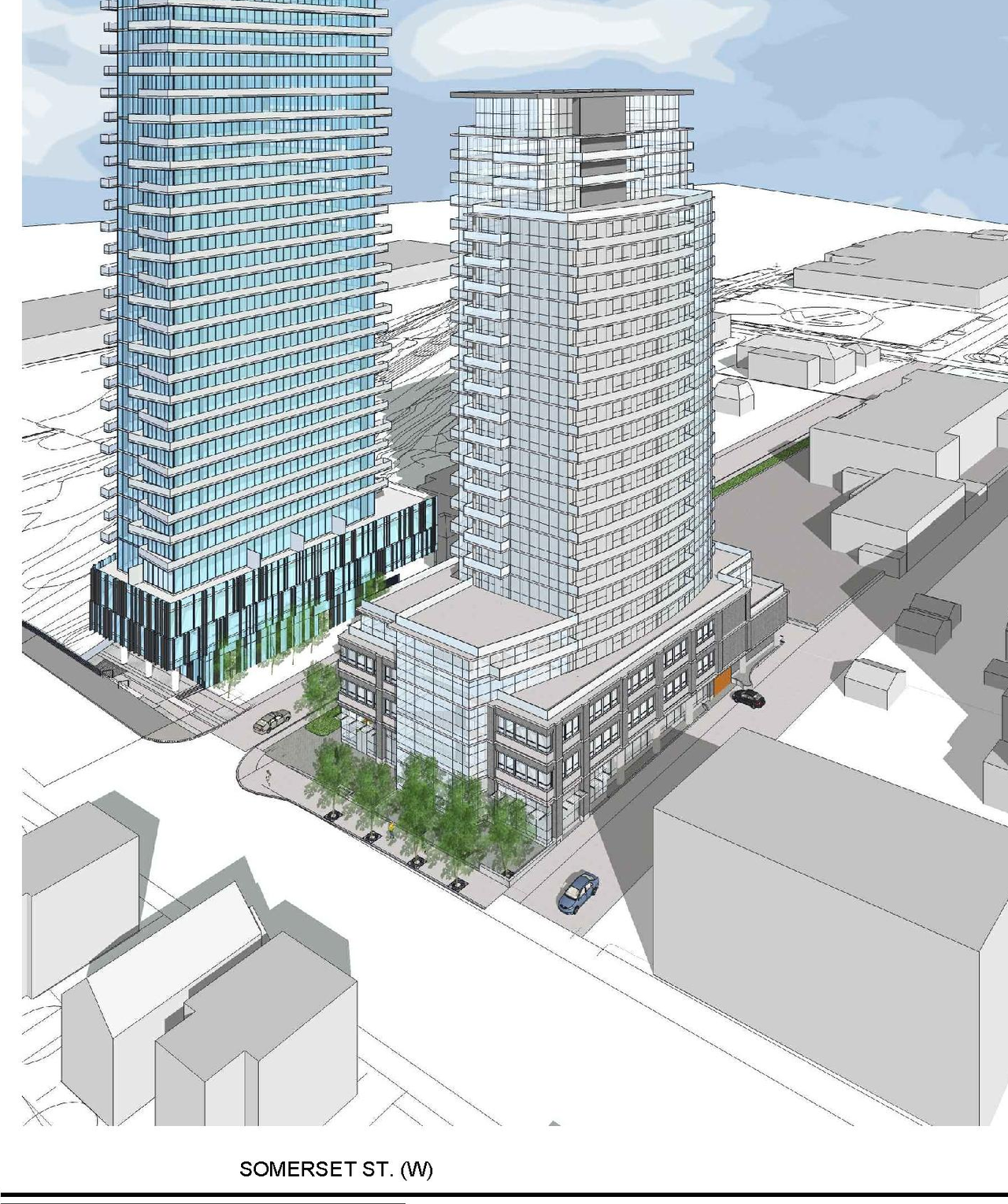 Rendering of building from page 33 of the file '1040 and 1050 Somerset Street West Urban Design Brief1'