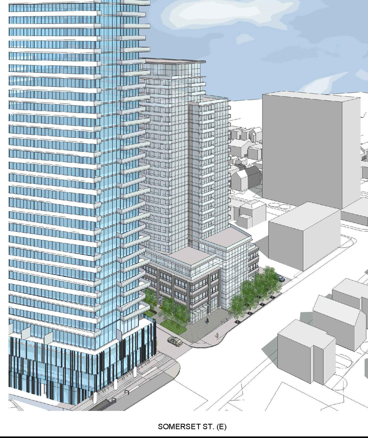 Rendering of building from page 33 of the file '1040 and 1050 Somerset Street West Urban Design Brief1'