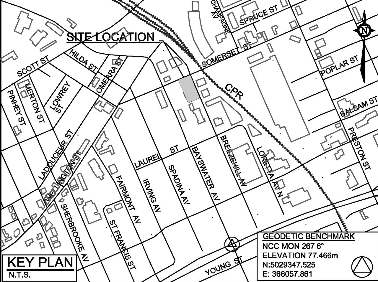 Construction site plan for project from page 46 of the file '1040 and 1050 Somerset Street West Urban Design Brief1'