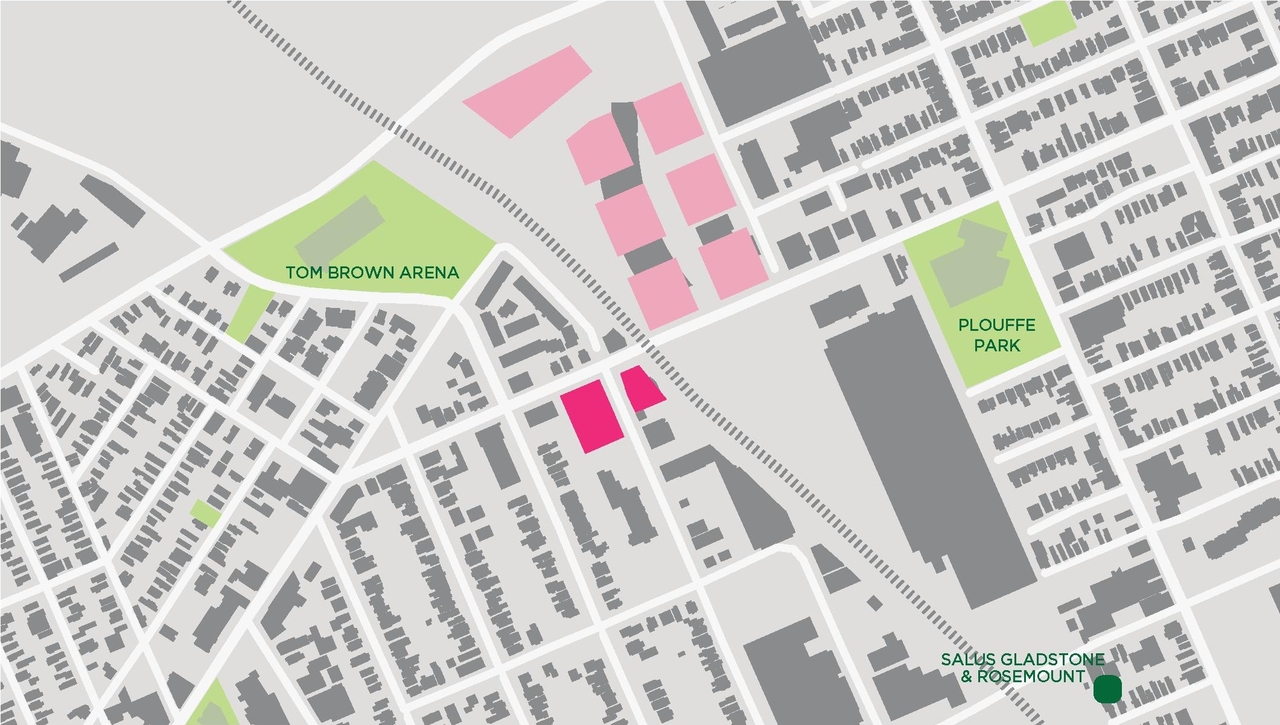 Construction site plan for project from page 9 of the file '1040 and 1050 Somerset Street West Urban Design Brief1'