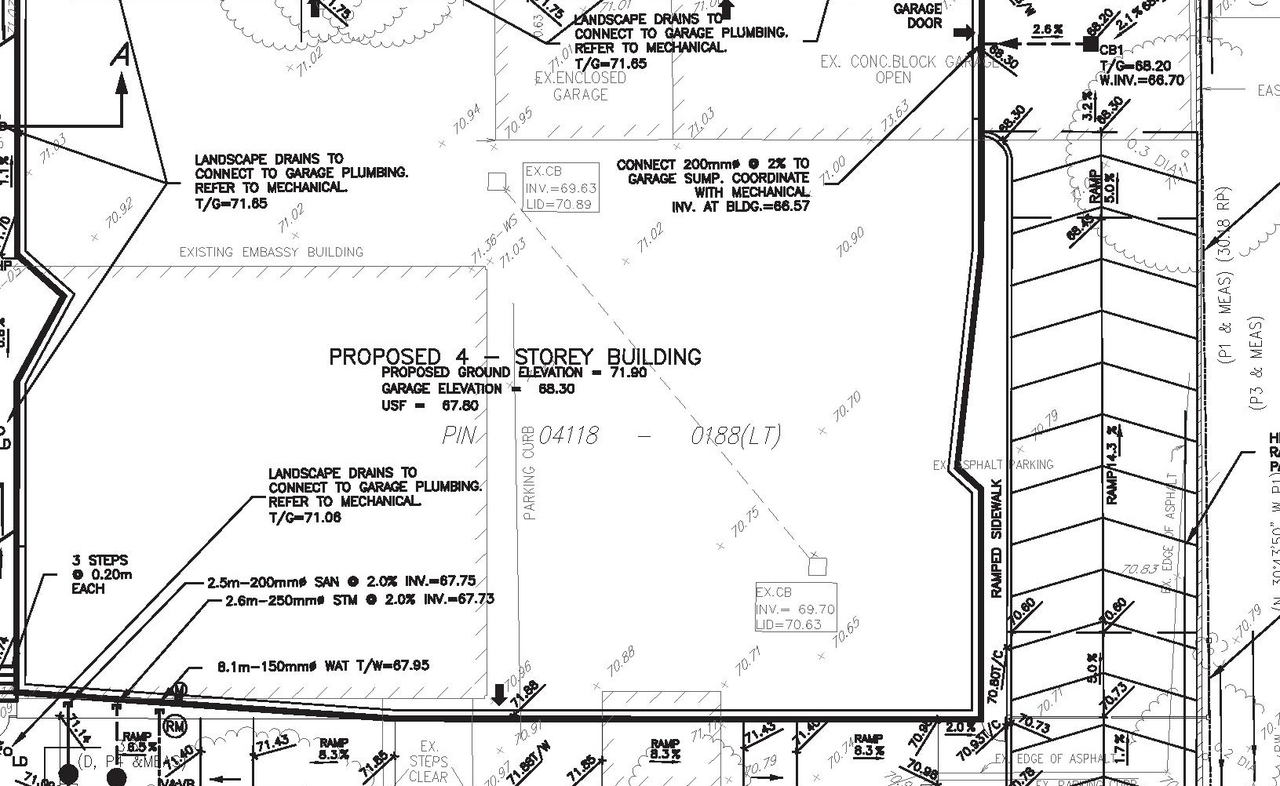 Construction site plan for project from page 39 of the file 'Formal Design Review Submission.'