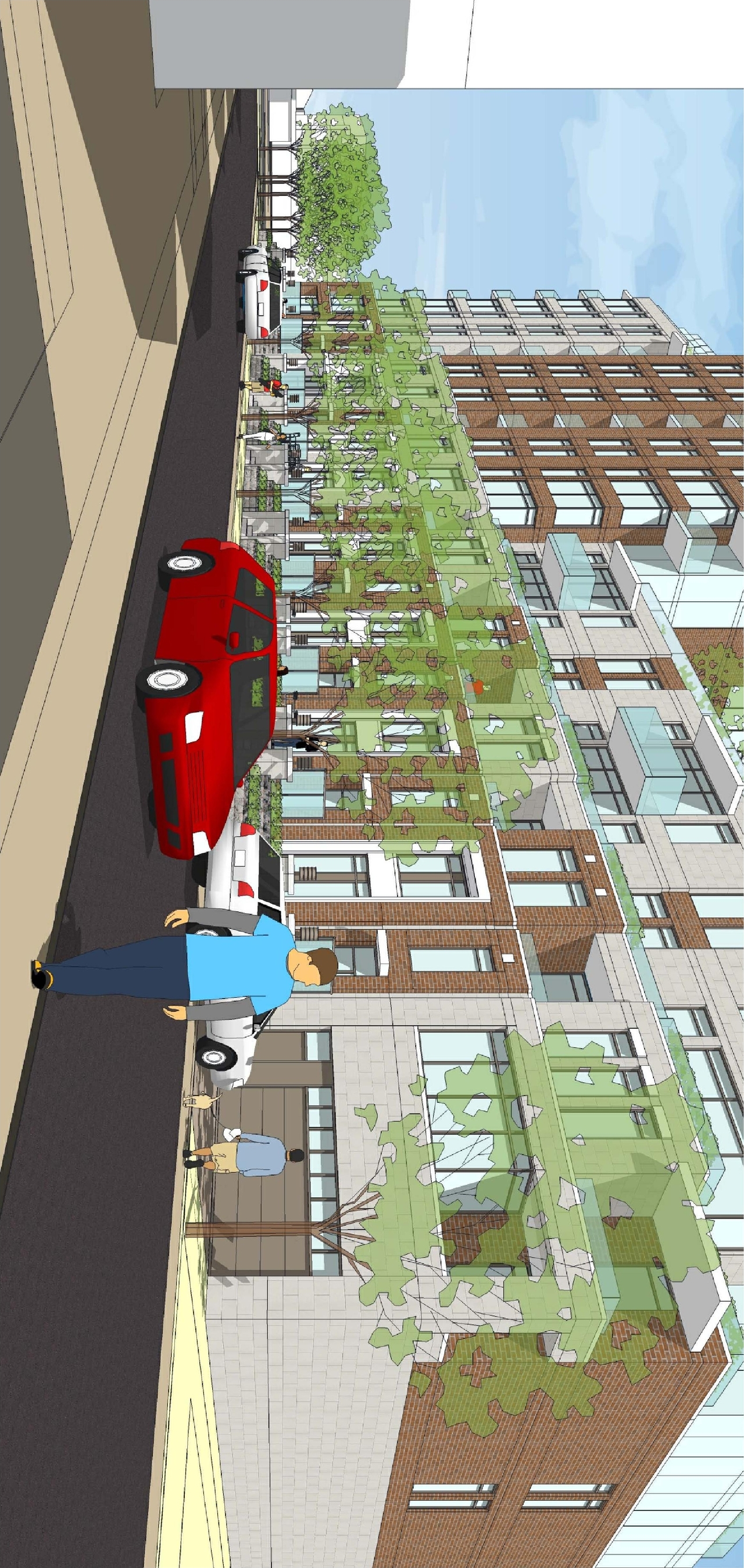 Rendering of building from page 1 of the file 'D07-12-13-0225 Perspective I'