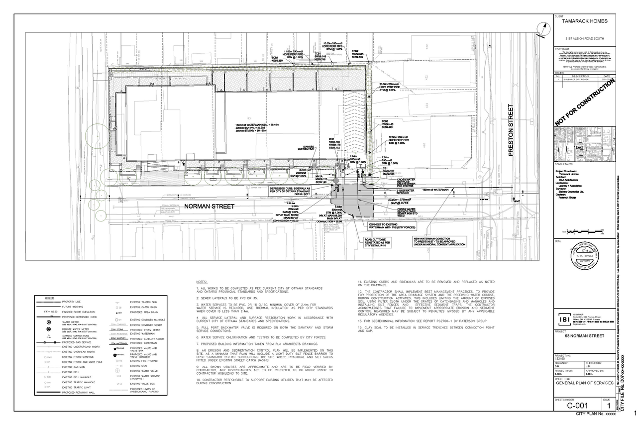 Construction site plan for project from page 15 of the file '93 Norman - UDRP Presentation May 2021'