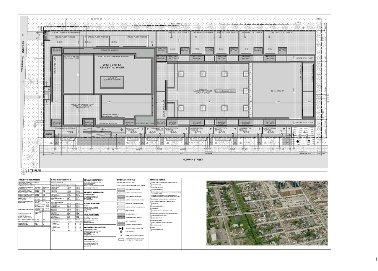 Construction site plan for project from page 16 of the file '93 Norman - UDRP Presentation May 2021'