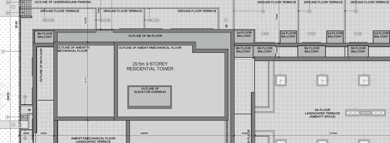 Construction site plan for project from page 16 of the file '93 Norman - UDRP Presentation May 2021'