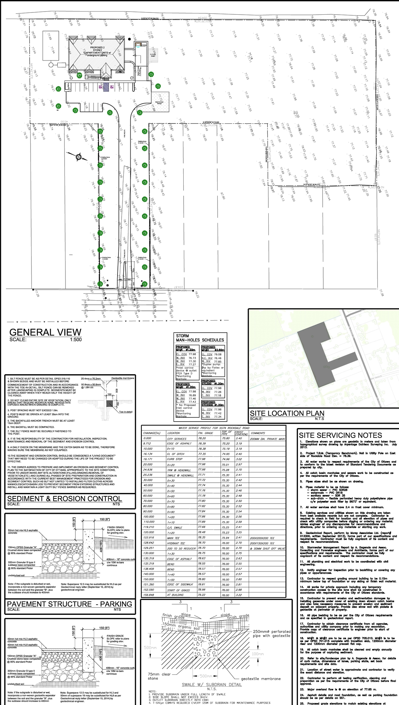 Construction site plan for project from page 1 of the file 'D07-12-14-0007 - General View & Details Plan - Revision 4'