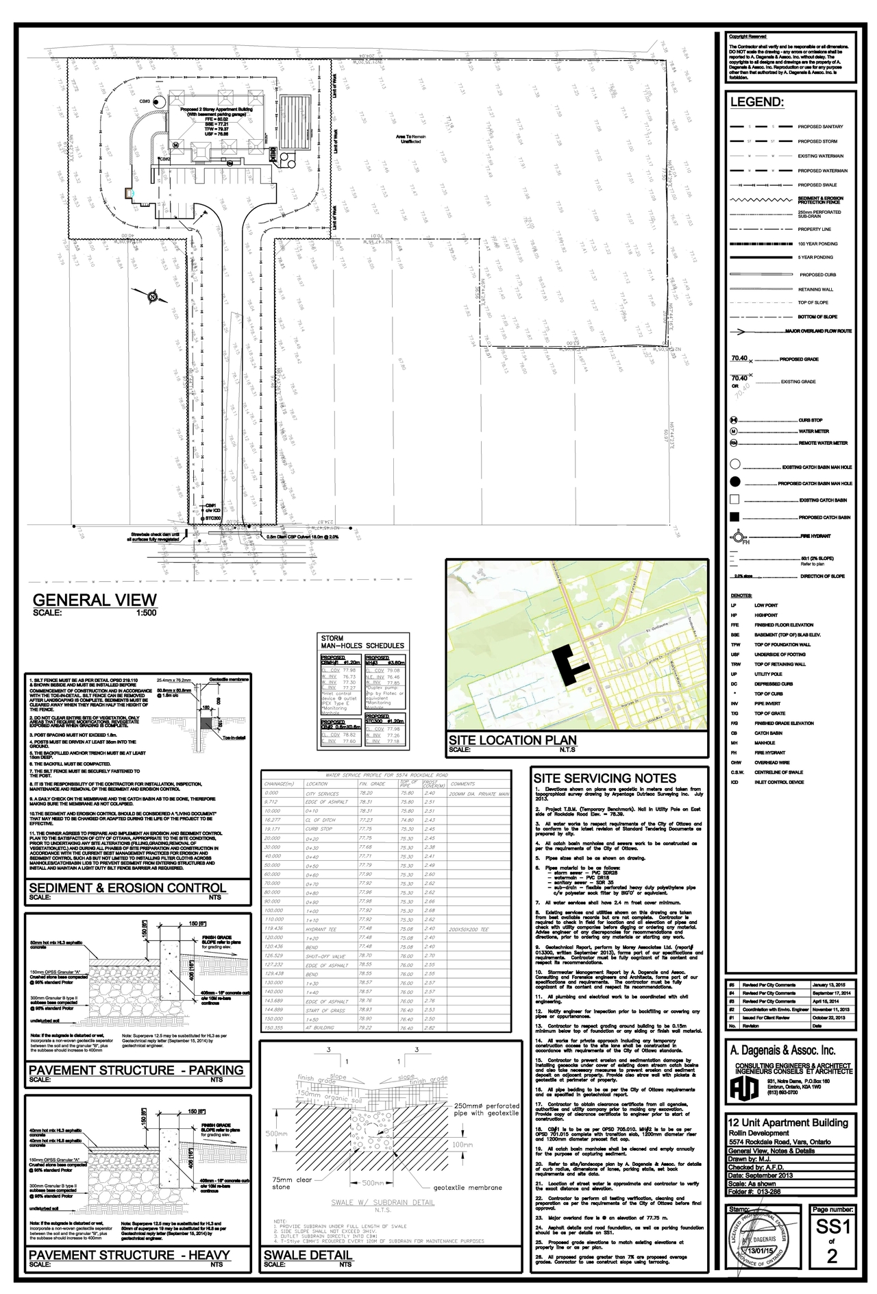 Construction site plan for project from page 1 of the file 'D07-12-14-0007 General View & Details Plan - Revision 3'