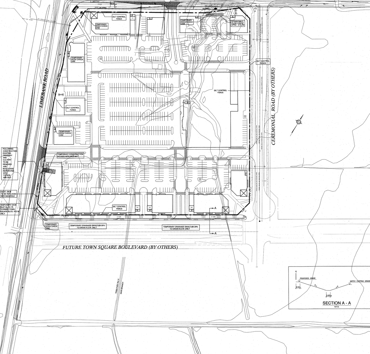 Construction site plan for project from page 115 of the file 'D07-12-14-0067 Servicing Design Brief, Storm Report and Engineering Plans Sub2'