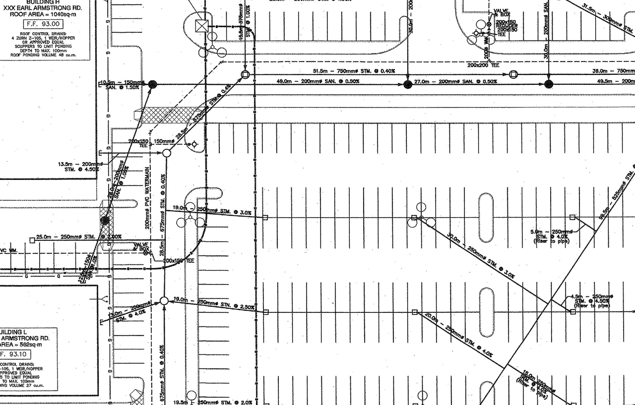 Construction site plan for project from page 118 of the file 'D07-12-14-0067 Servicing Design Brief, Storm Report and Engineering Plans Sub2'