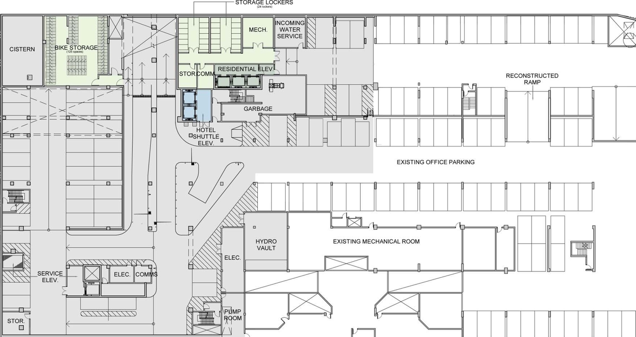 Construction site plan for project from page 46 of the file 'D07-12-15-0117 Design Brief'