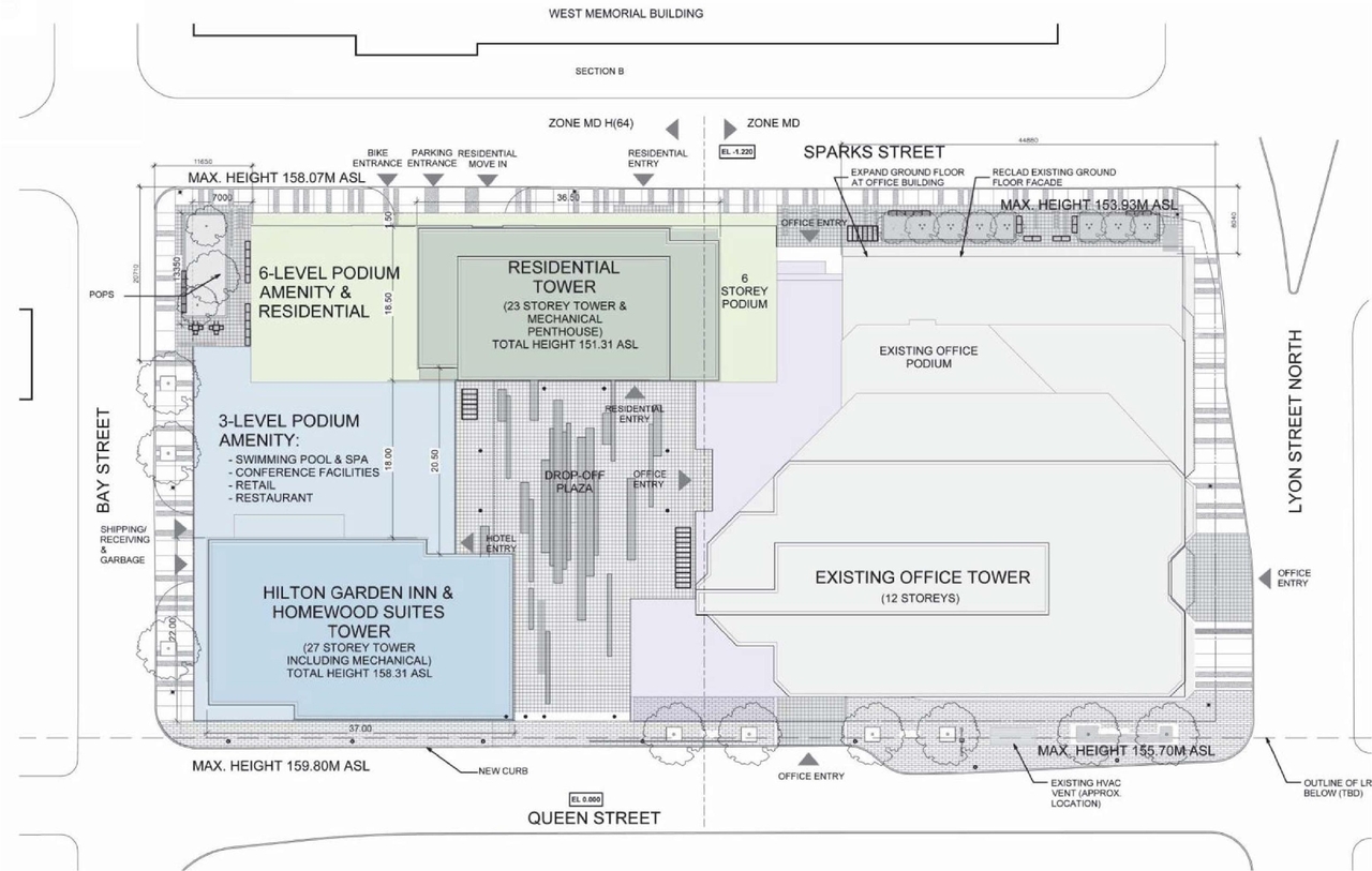Construction site plan for project from page 35 of the file 'D07-12-15-0117 Design Brief REVISION 1'