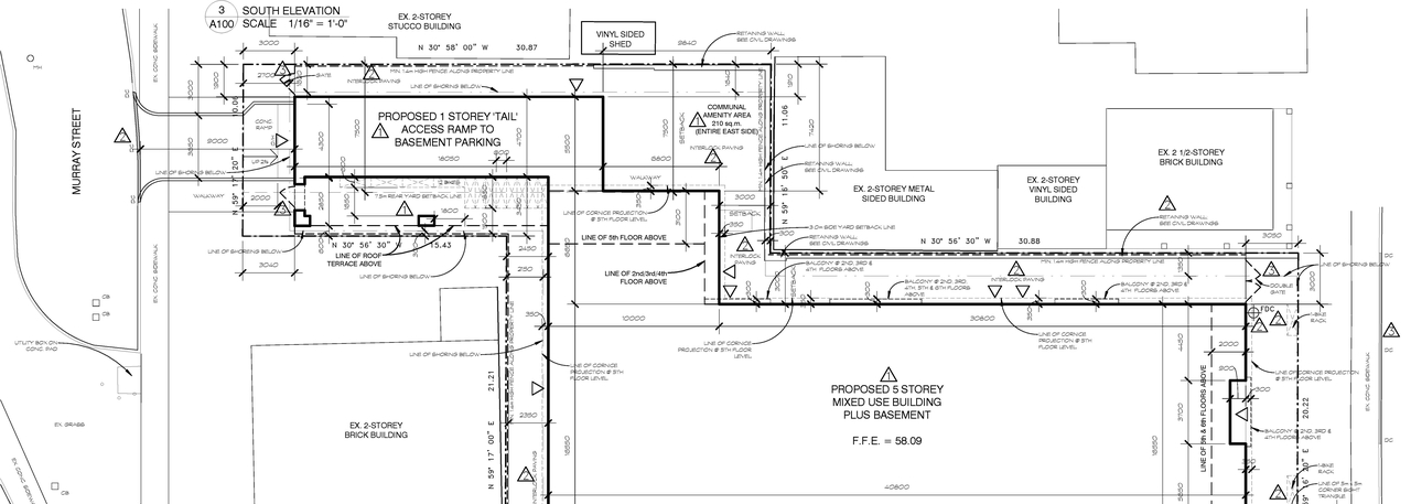 Construction site plan for project from page 1 of the file 'October 2016 - D07-12-16-0045 - Floor Plans & Elevations'