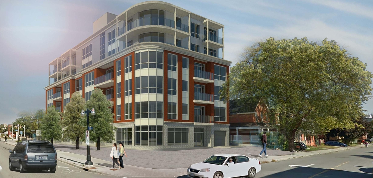 Rendering of building from page 17 of the file 'D07-12-16-0045 Urban Design Review Panel Submission'