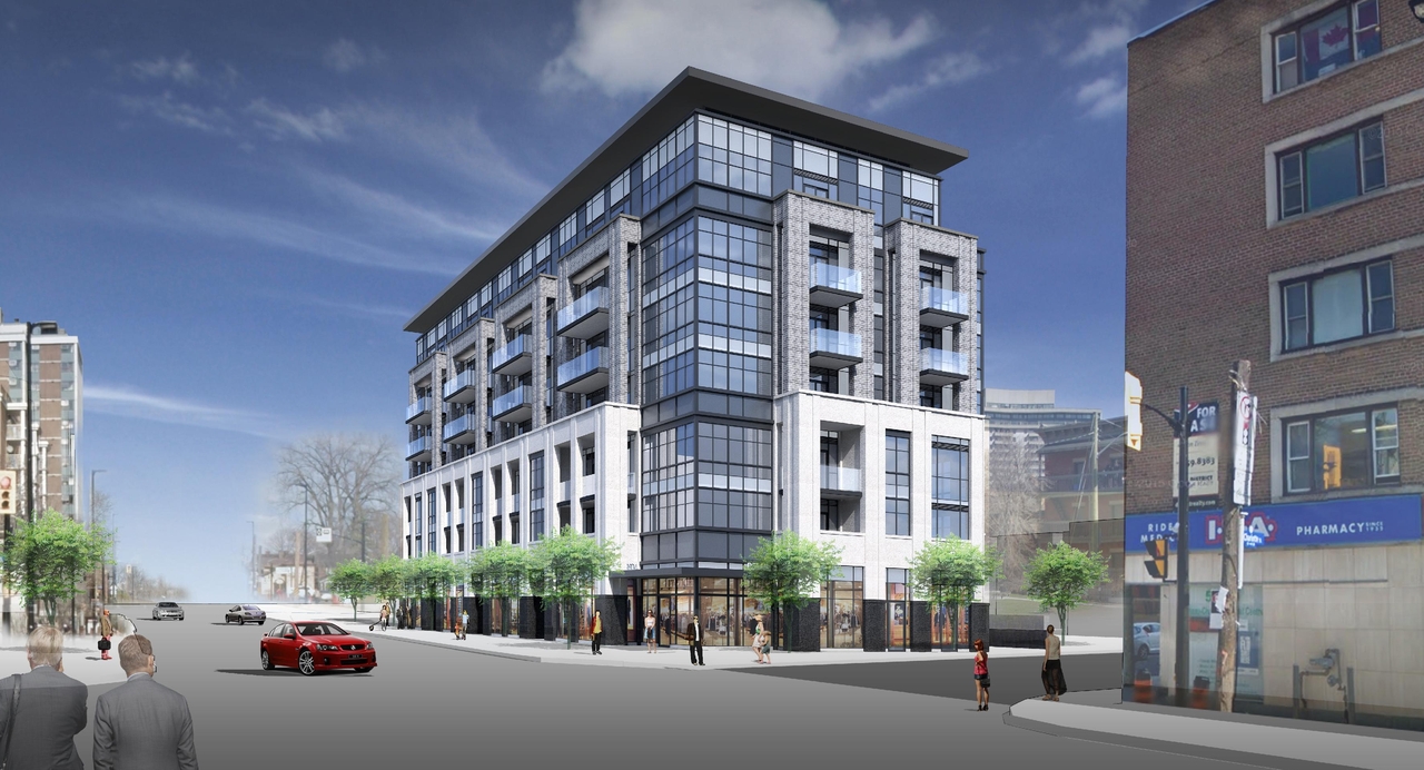 Rendering of building from page 1 of the file 'Urban Design Review Package_594 Rideau Street'