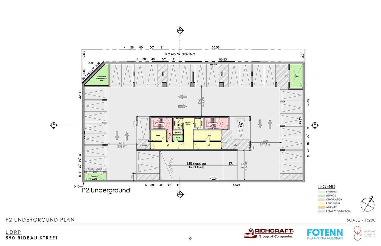 Construction site plan for project from page 10 of the file 'Urban Design Review Package_594 Rideau Street'