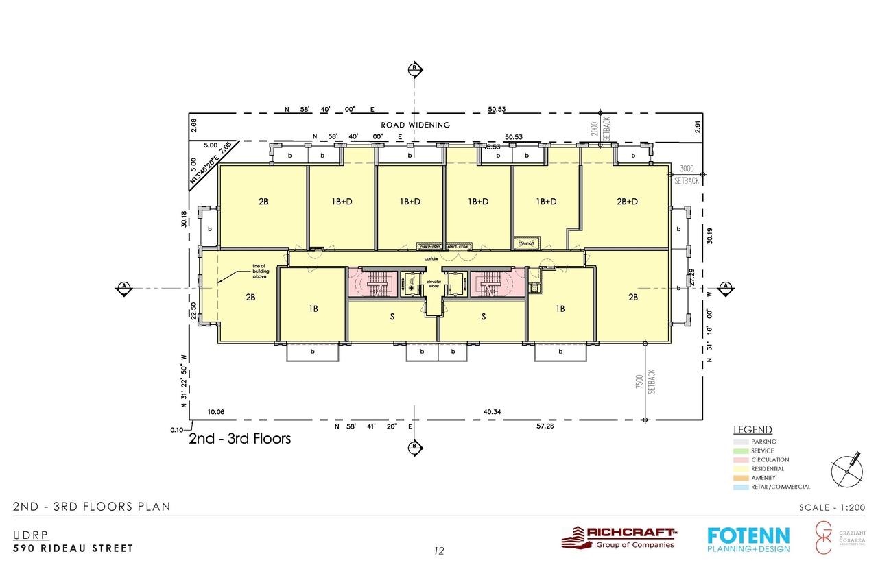 Construction site plan for project from page 13 of the file 'Urban Design Review Package_594 Rideau Street'