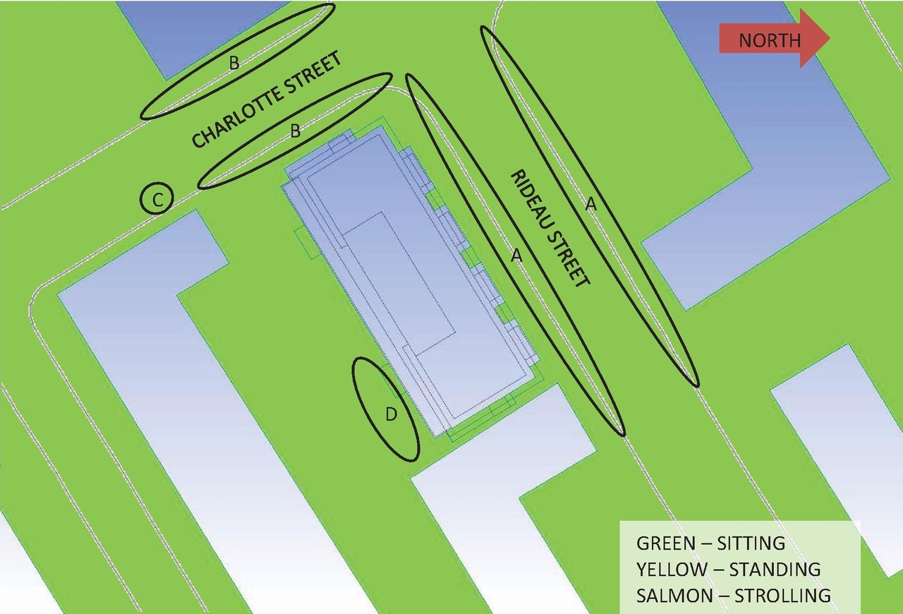 Construction site plan for project from page 34 of the file 'Urban Design Review Package_594 Rideau Street'