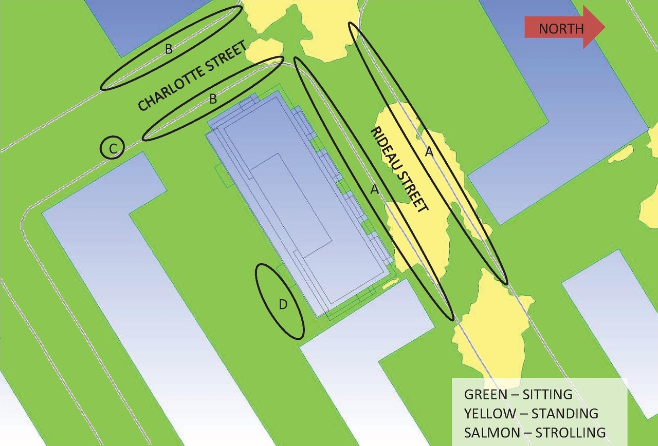 Construction site plan for project from page 35 of the file 'Urban Design Review Package_594 Rideau Street'