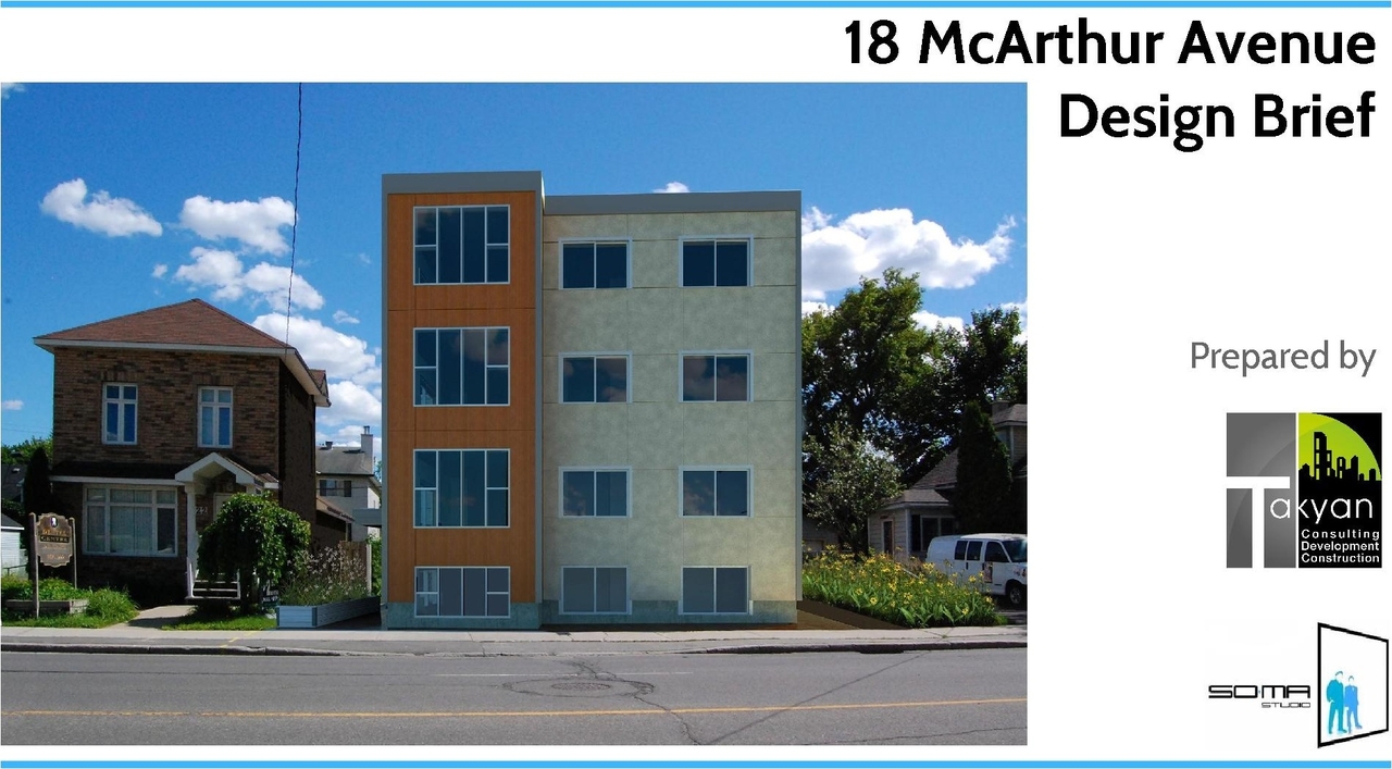 Rendering of building from page 1 of the file 'Design Brief_18 McArthur'