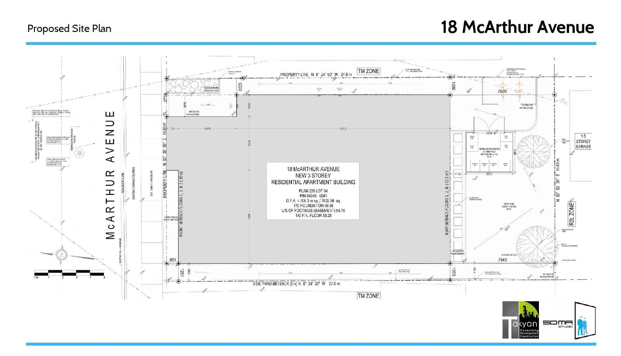 Construction site plan for project from page 7 of the file 'Design Brief_18 McArthur'