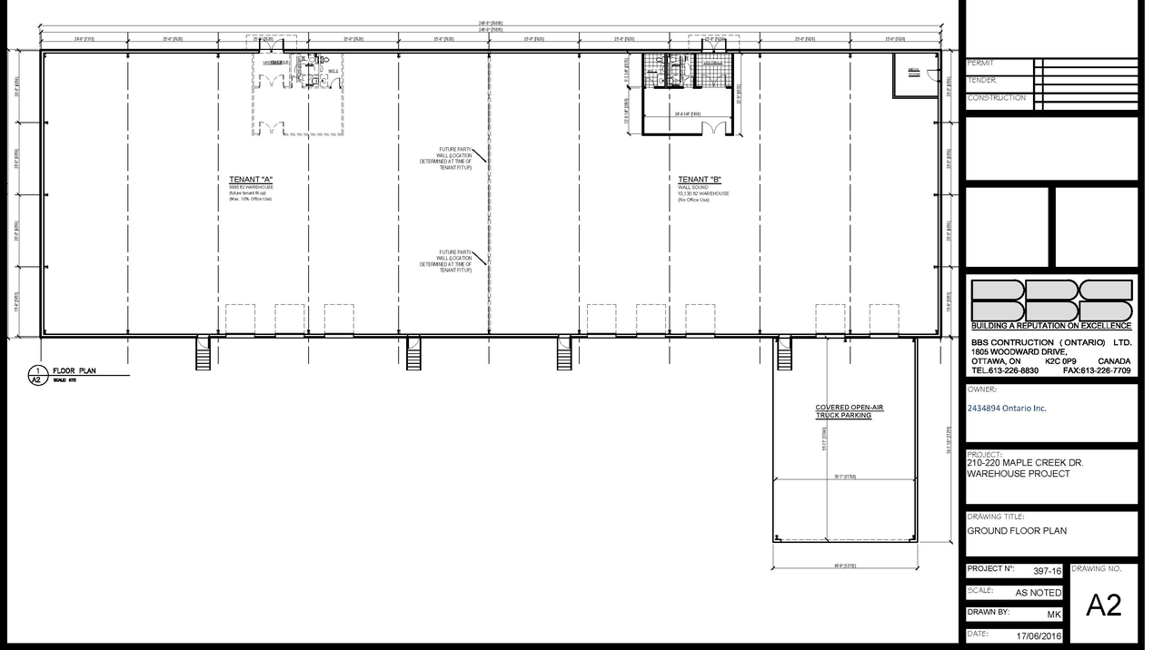 Floor plan for project from page 1 of the file 'D07-12-17-0112_Floor Plan_February 2020'