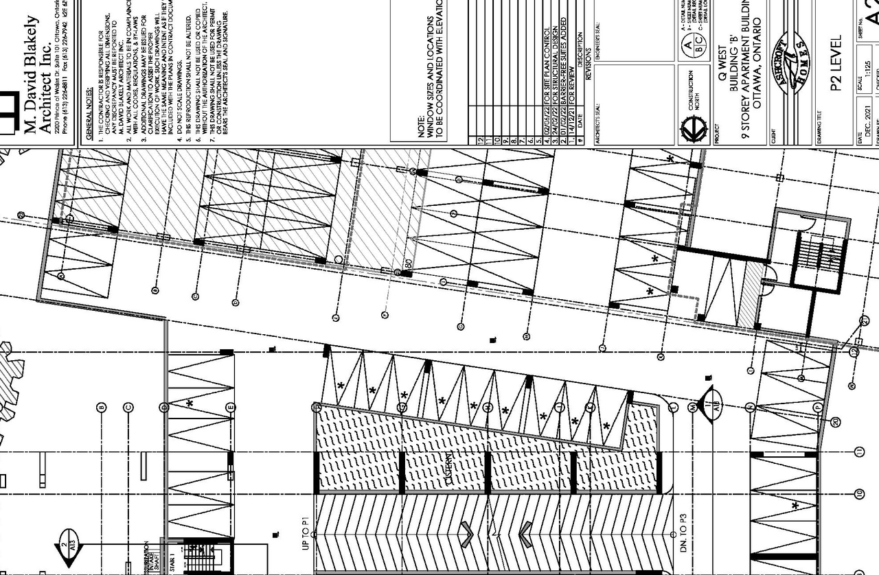 Construction site plan for project from page 10 of the file '2023-05-09 - Architectural Design Brief - D07-12-18-0080'