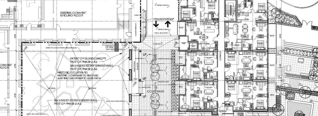 Construction site plan for project from page 12 of the file '2023-05-09 - Architectural Design Brief - D07-12-18-0080'