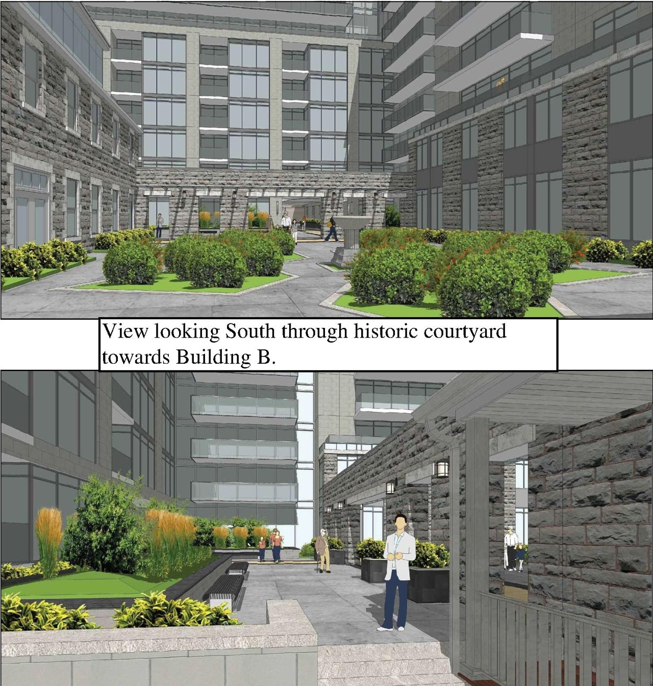Rendering of building from page 26 of the file '2023-05-09 - Architectural Design Brief - D07-12-18-0080'
