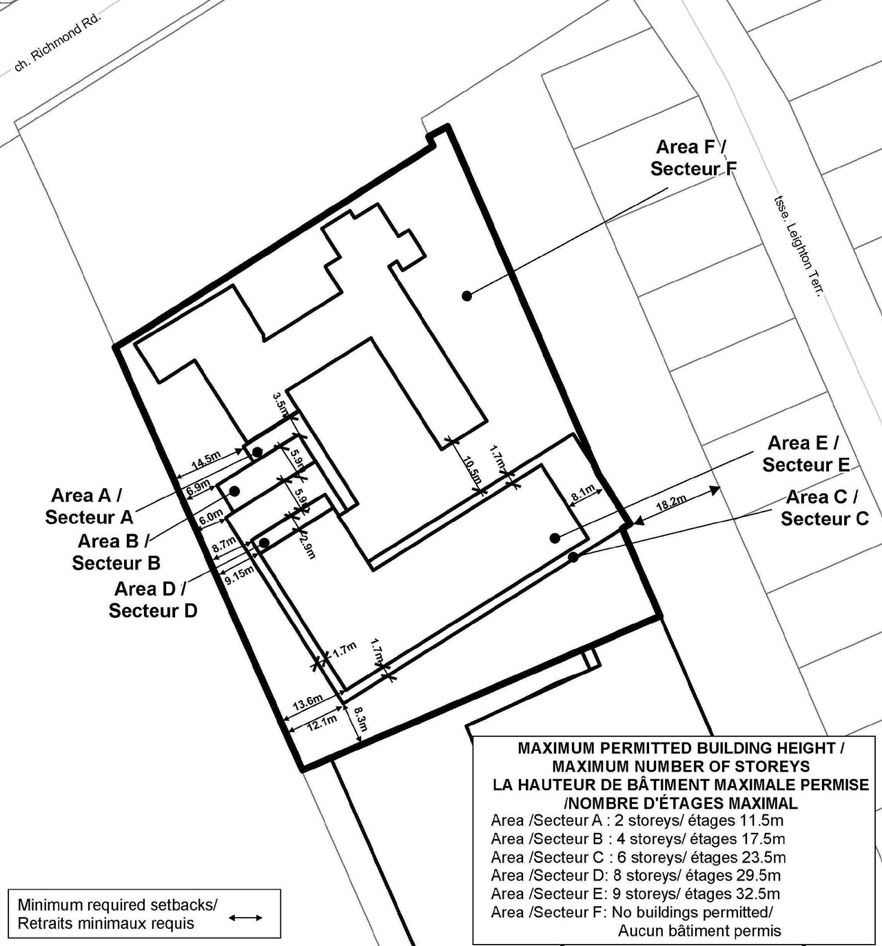 Construction site plan for project from page 27 of the file '2023-05-09 - Architectural Design Brief - D07-12-18-0080'