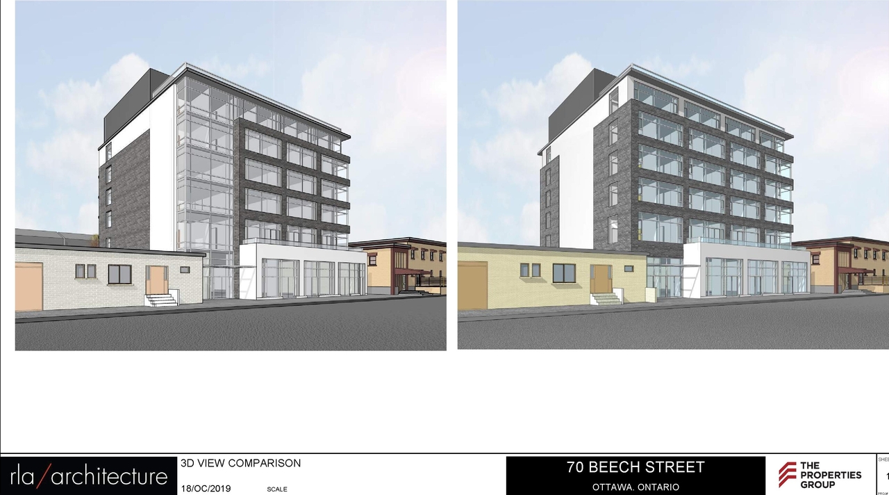 Rendering of building from page 18 of the file '2019-10-28 - Design Brief - Urban Design Review Panel - D07-12-19-0054'